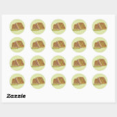 Sticker Rond Pressé Cubain Sandwich Ham Fromage Salami Pické (Feuille)