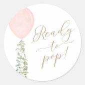 Sticker Rond Prêt à faire pivoter le Baby shower Eucalyptus ros (Devant)