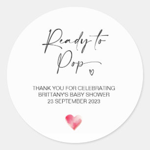 Sticker Rond Prêt À Pop Baby shower Cute Favoriser Élégant