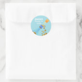 Sticker Rond Prêt à pop Champagne Baby Blue Douche Favoriser (Sac)