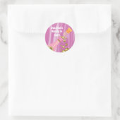Sticker Rond Prêt à pop Champagne Baby shower rose Favoriser (Sac)