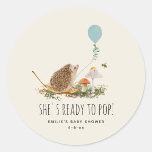 Sticker Rond Prêt à pop Champignons Hérisson Boulon Garçon
