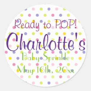 Sticker Rond Prêt à POP! Pastel Polka Dot Baby Sprinkl