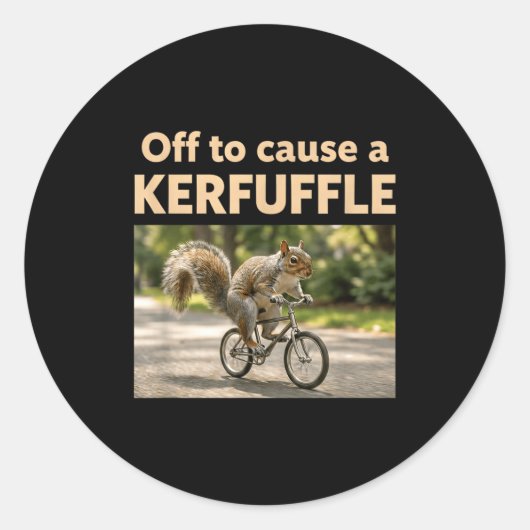 Sticker Rond Prêt à provoquer une pagaille (Devant)