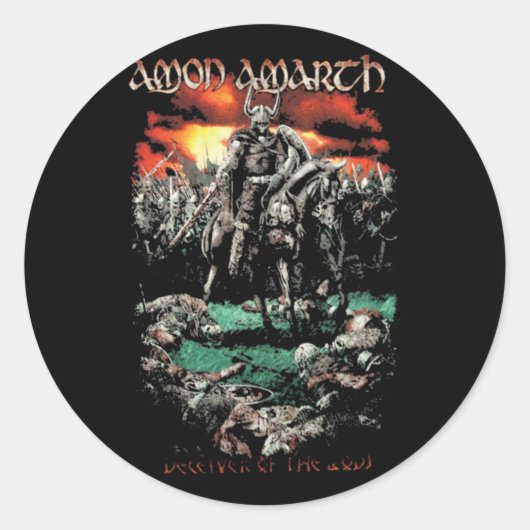 Sticker Rond Prêt Pour La Guerre Amon Amarth Retro Young Music (Devant)