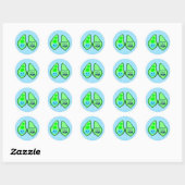 Sticker Rond Prêt pour la pop Baby Boy Pea Blue (Feuille)