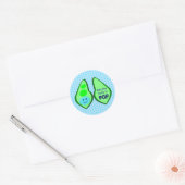 Sticker Rond Prêt pour la pop Baby Boy Pea Blue (Enveloppe)