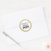 Sticker Rond Prêt pour la Pop Baby shower Parties scintillant o (Enveloppe)