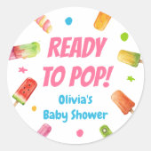 Sticker Rond Prêt pour le Baby shower pop (Devant)