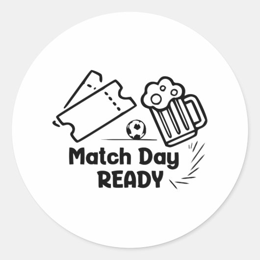 Sticker Rond Prêt pour le jour du match (Devant)