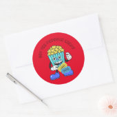 Sticker Rond prêt pour le pop-corn (Enveloppe)