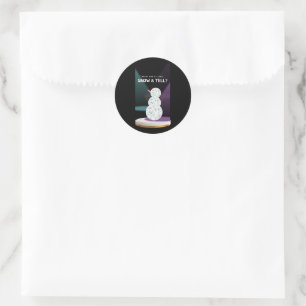 Sticker Rond Prêt pour un peu de neige et dire à Discoball Snow