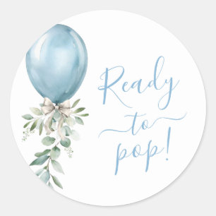 Sticker Rond Prête à éclater décoration de baby shower au ballo