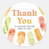 Sticker Rond Prête à éclore Baby Shower Popsicle (Devant)