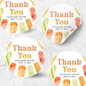 Sticker Rond Prête à éclore Baby Shower Popsicle