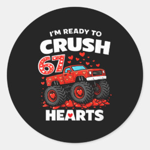Sticker Rond Prête à écraser 67 cœurs de camion pour femmes Val