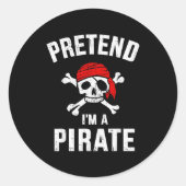 Sticker Rond Pretend I'm A Rate Funny Lazy Easy Diy Halloween C (Devant)