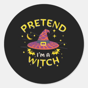 Sticker Rond Prétendre que je suis un costume d'Halloween fantô
