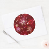 Sticker Rond Prettiest Snowflakes Motif Red ID846 (Enveloppe)