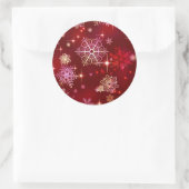Sticker Rond Prettiest Snowflakes Motif Red ID846 (Sac)