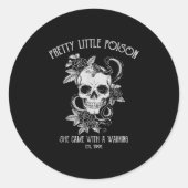 Sticker Rond Pretty Little Ison She Came With A Warning  (Devant)