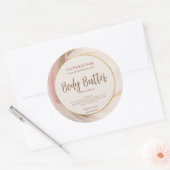Sticker Rond Pretty Neutral Pink Brushstroke Gold Product Label (Enveloppe)