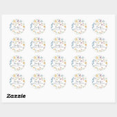 Sticker Rond Pretty Pastel Wildflower Bridal Shower (Feuille)