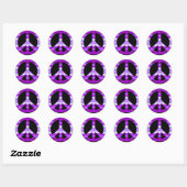Sticker Rond Pretty Purple Peace (Feuille)