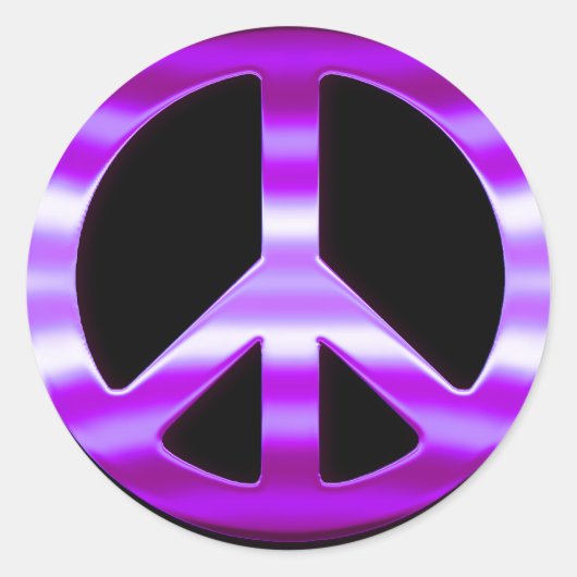 Sticker Rond Pretty Purple Peace (Devant)