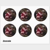 Sticker Rond Pretty Roses on a Rustic Chair (Feuille)