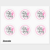 Sticker Rond Pretty Strong Breast Cancer Awareness (Feuille)