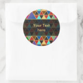 Sticker Rond Pretty triangle pattern III + your ideas (Sac)