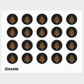 Sticker Rond Pretzel Lover Xmas Lighting Pretzel Christmas Tree (Feuille)