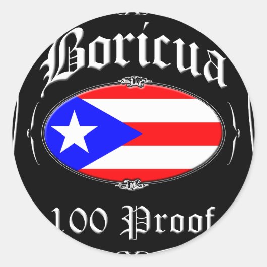 Sticker Rond Preuve Boricua 100 (Devant)