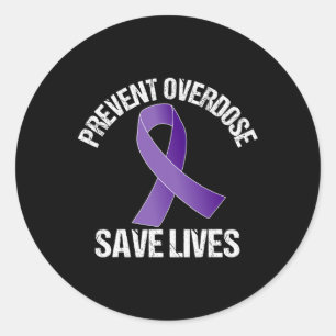 Sticker Rond Prévenir la surdose Sauver des vies Sensibilisatio