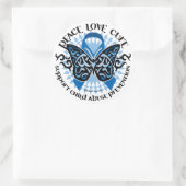 Sticker Rond Prévention de la maltraitance des enfants Papillon (Sac)