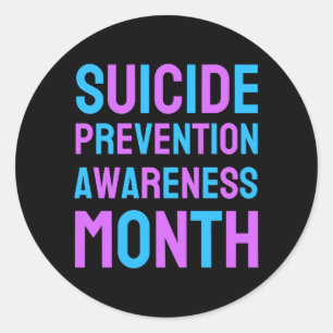 Sticker Rond Prévention de la sensibilisation au suicide Cœur a