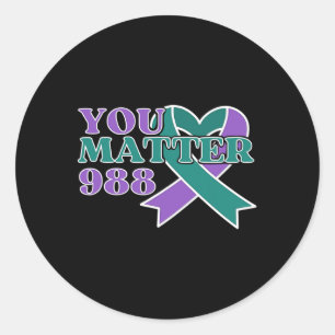 Sticker Rond Prévention du suicide 988 Vous Sensibilisation au