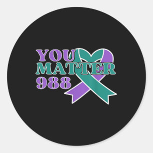 Sticker Rond Prévention du suicide 988 Vous Sensibilisation Rub