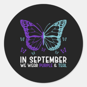 Sticker Rond Prévention du suicide en septembre nous portons du