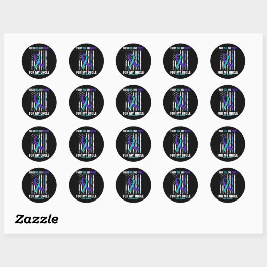 Sticker Rond Prévention du suicide Femmes Hommes Oncle Ameri (Feuille)