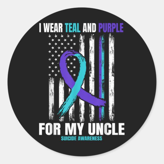 Sticker Rond Prévention du suicide Femmes Hommes Oncle Ameri (Devant)
