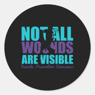 Sticker Rond Prévention du suicide Les blessures ne sont pas vi