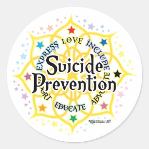 Sticker Rond Prévention du suicide Lotus