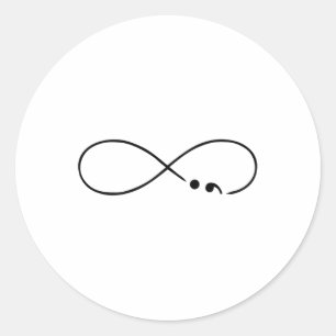 Sticker Rond Prévention du suicide Semicolon Santé mentale