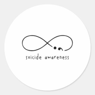 Sticker Rond Prévention du suicide Semicolon Santé mentale