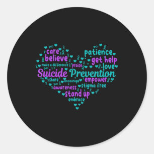 Sticker Rond Prévention du suicide Sensibilisation au coeur de