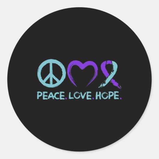 Sticker Rond Prévention du suicide Sensibilisation Paix Amour E (Devant)