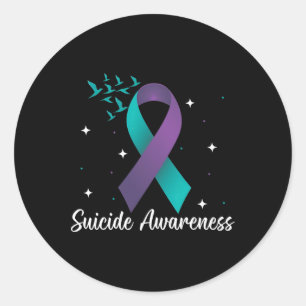 Sticker Rond Prévention du suicide Sensibilisation Ruban Santé