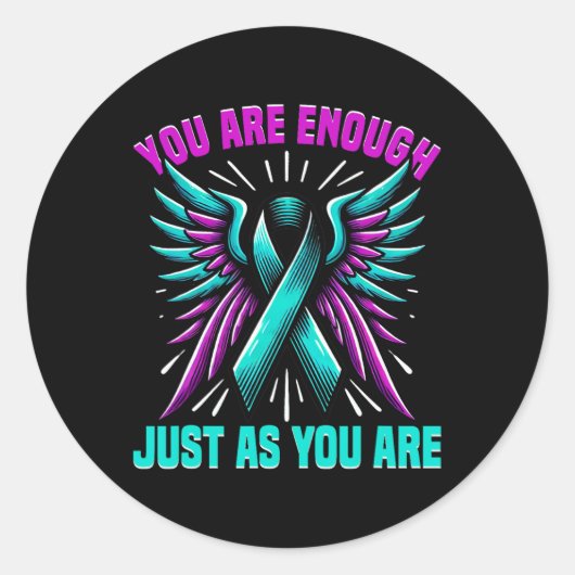 Sticker Rond Prévention du suicide Sensibilisation Ruban Santé  (Devant)